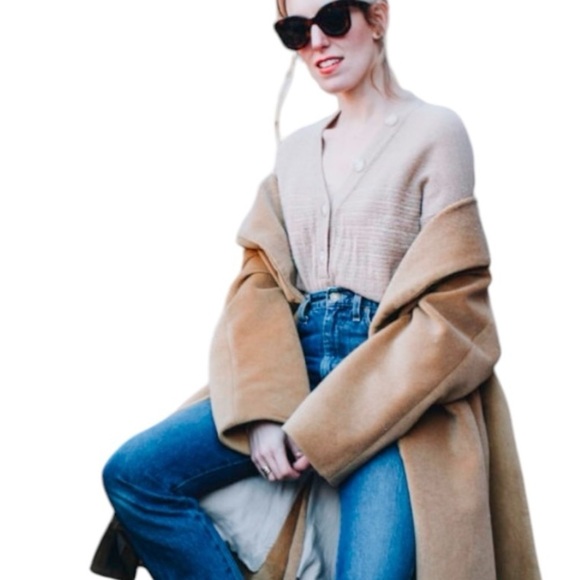 Duffy Pink 100% Cashmere Sweater Size Medium V Neck Long Sleeve Button Detail - Picture 12 of 13